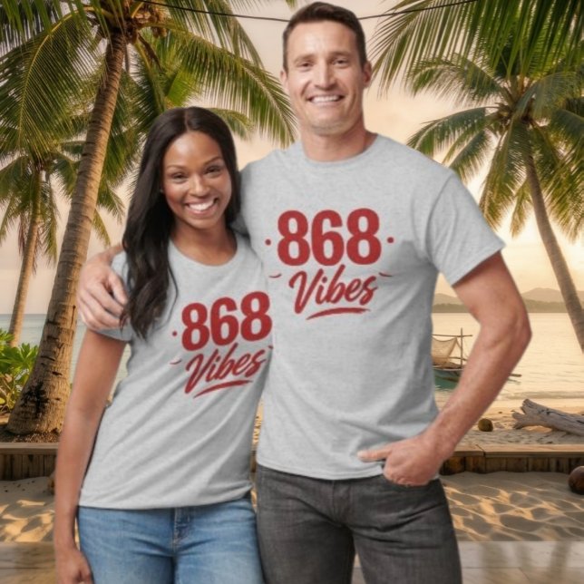 868 VIBES - ROTER TEXT T-Shirt (Von Creator hochgeladen)