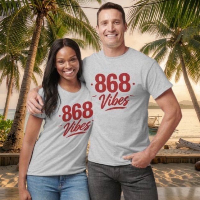 868 VIBES - ROTER TEXT T-Shirt (Von Creator hochgeladen)