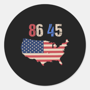 86 45 Patriotischer Widerstand Trump Vintage Flag Runder Aufkleber