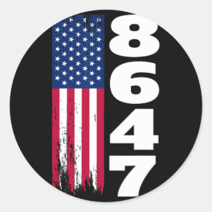 86 47 8647 Subtile Anti Trump Runder Aufkleber