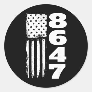 86 47 8647 Subtile Anti-Trump- Runder Aufkleber