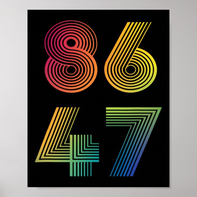 86 47 Anti Trump 8647 Impeach 47 Anti-Trump Präsid Poster (Vorne)