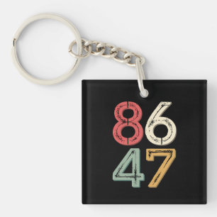 86 47 Anti Trump Vintage 80er Retro Stil Schlüsselanhänger