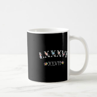 86 47 römische Ziffern floral 8647 subtil anti Tru Kaffeetasse