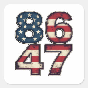 86 47 Tag der Amtseinführung des Präsidenten von P Quadratischer Aufkleber