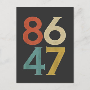 86 47 Trumps Cooler Trump-Gegner Ankündigungspostkarte