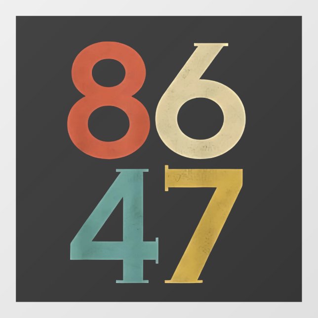 86 47 Trumps Cooler Trump-Gegner Fensteraufkleber (Blatt)