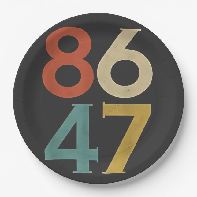 86 47 Trumps Cooler Trump-Gegner Pappteller (Vorderseite)