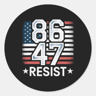 86 47 Widerstehe Anti Trump Entferne 47 Vintage 86 Runder Aufkleber