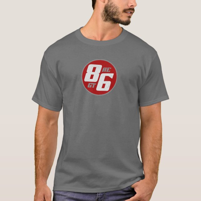 86 AE oder GT? T-Shirt (Vorderseite)