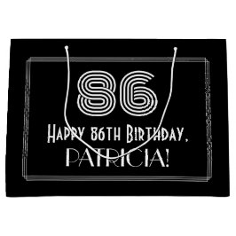 86. Geburtstag — Art Deco Inspiriert Look "86" & N Große Geschenktüte