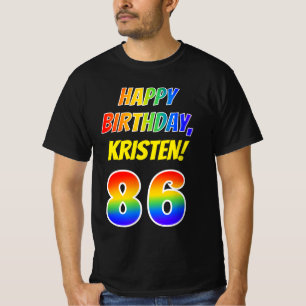 86. Geburtstag — Bold, Fun, Rainbow 86, Individu T-Shirt