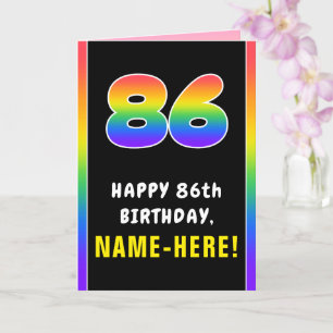 86. Geburtstag: Farbiger Regenbogen # 86, Individu Karte