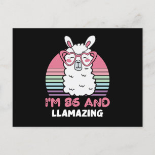 86. Geburtstag Llamazing Lama 86 Jahre alter Gebur Postkarte