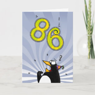 86. Geburtstag - Pinguin-Überraschungskarte Karte