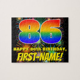 86. Geburtstag: Spaß, bunte feierliche Feuerwerke Puzzle