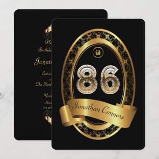 86. Geburtstagsfeier Mann, elegante Farbe Einladung