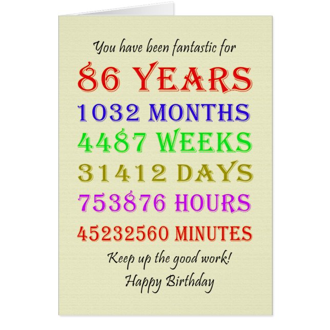 86. Geburtstagsfeiertage (Vorne)