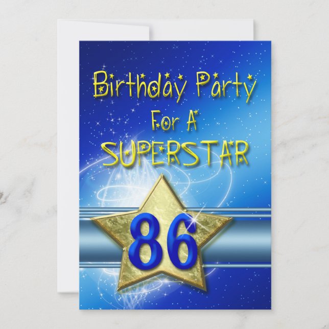 86. Geburtstagsparty Einladung für einen Superstar (Vorderseite)