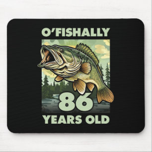 86-jähriger Fischer O'fishally 86 Fischen 86. Gebu Mousepad