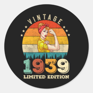 86-jähriger Tag 1939 Vintag 86. Geburtstagsfrauen Runder Aufkleber