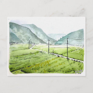 86: Morgen Reisfeld Postkarte