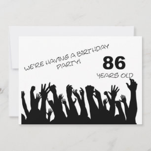 86. Party Einladung mit jubelnden Menschenmassen