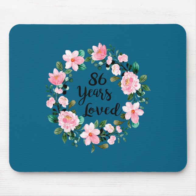 86 Years Loved Men Women 86 Years Old Cool 86th Bi Mousepad (Vorne)