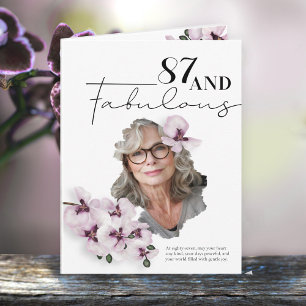 87 & Fantastische Orchideen-Foto-Geburtstagskarte Karte