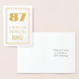 87. Geburtstag: Art Deco Inspiriert Look "87" & Na Folienkarte