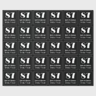 87. Geburtstag - Art Deco Inspiriert Look "87", Na Geschenkpapier