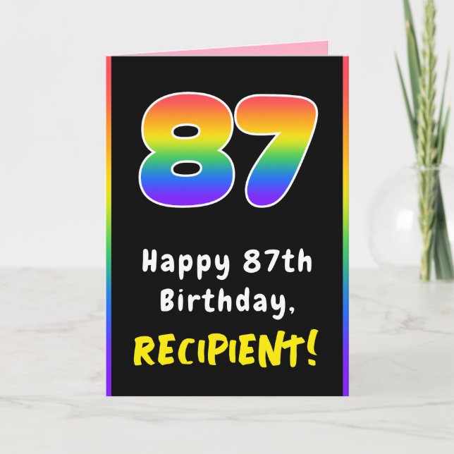 87. Geburtstag: Farbiger Regenbogen # 87, Individu Karte (Vorderseite)