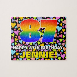 87. Geburtstag — Spaß, liebevolle Herzformen + "87 Puzzle
