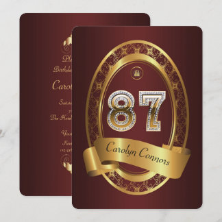 87., Geburtstagsfrau, elegante Farbe Einladung