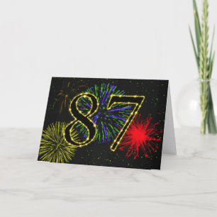 87. Geburtstagskarte mit Feuerwerk Karte