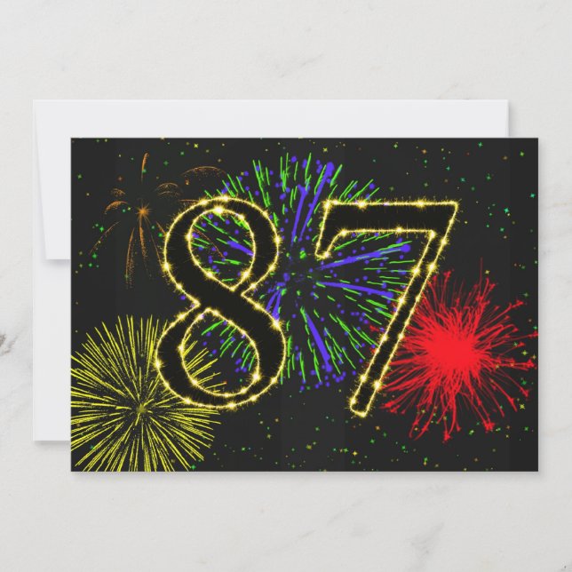 87. Geburtstagsparty Einladung (Vorderseite)