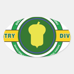 87. INFANTRIEB "GOLDEN ACORN" OVALER AUFKLEBER