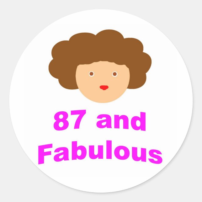 87 und Fabulous! Runder Aufkleber (Vorderseite)