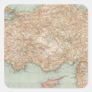 8889 Türkei, Syrien, Palästina Quadratischer Aufkleber