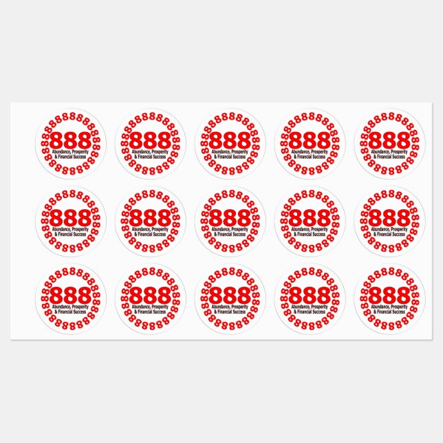 888 Angel Number Sticker - Wohlstand und Überfluss (Blatt)