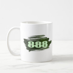 888 Manifestation der Zahl der grünen Glitzer Kaffeetasse