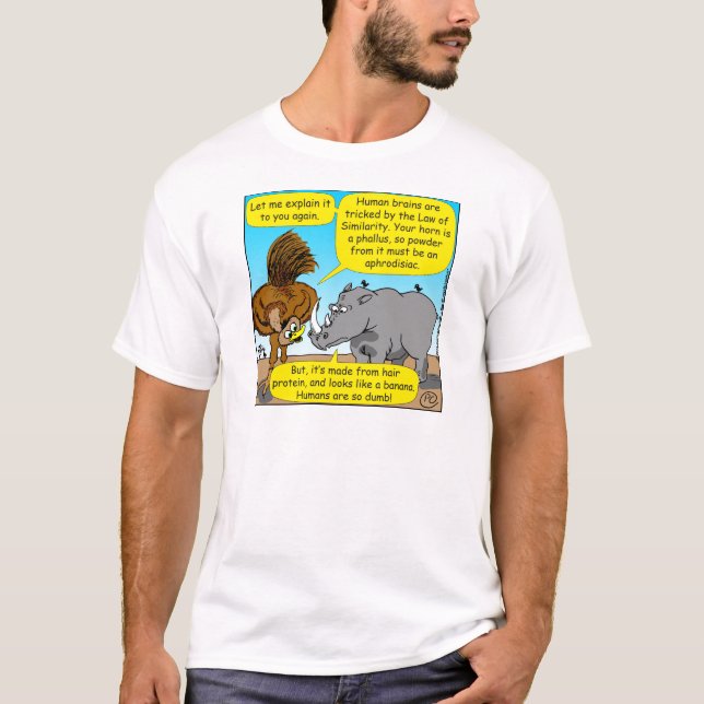889 Rhino Phallus-Cartoon T-Shirt (Vorderseite)