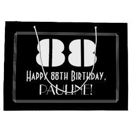 88. Geburtstag ~ Art Deco Inspiriert Look "88" + N Große Geschenktüte