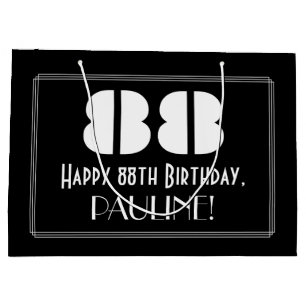 88. Geburtstag ~ Art Deco inspirierter Look "88" + Große Geschenktüte