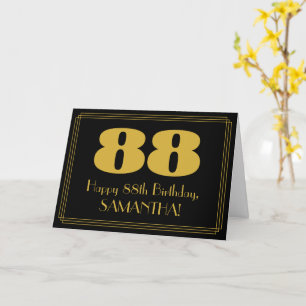 88. Geburtstag: Art Deco inspiriertes Aussehen "88 Karte