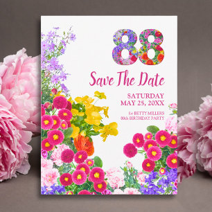 88. Geburtstag Blumenblumen, Moderne Vorankündigun Ankündigungspostkarte