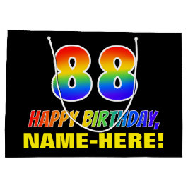 88. Geburtstag: Bold, Fun, Simple, Rainbow 88 Große Geschenktüte
