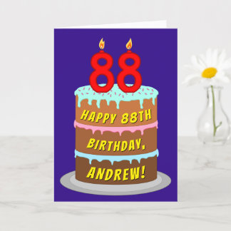 88. Geburtstag: Fun Cake and Candles + Individuell Karte