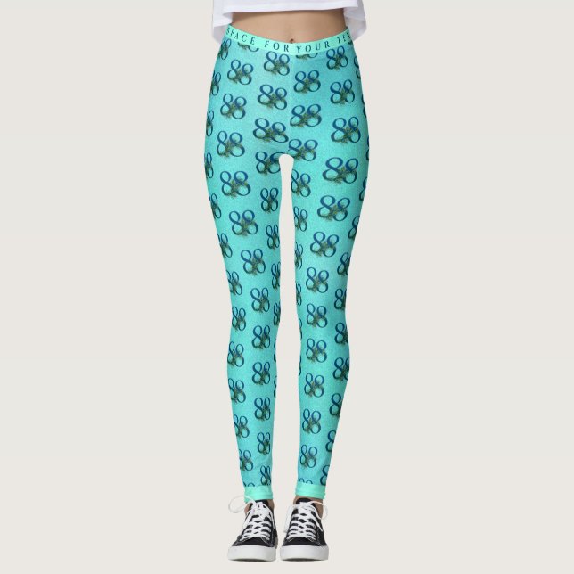 88. Geburtstag oder Jubiläum Pfauenfedern Leggings (Vorderseite)