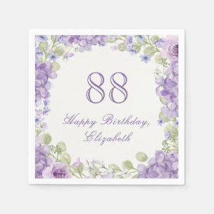 88. Geburtstag Servietten Elegante lila Blüten